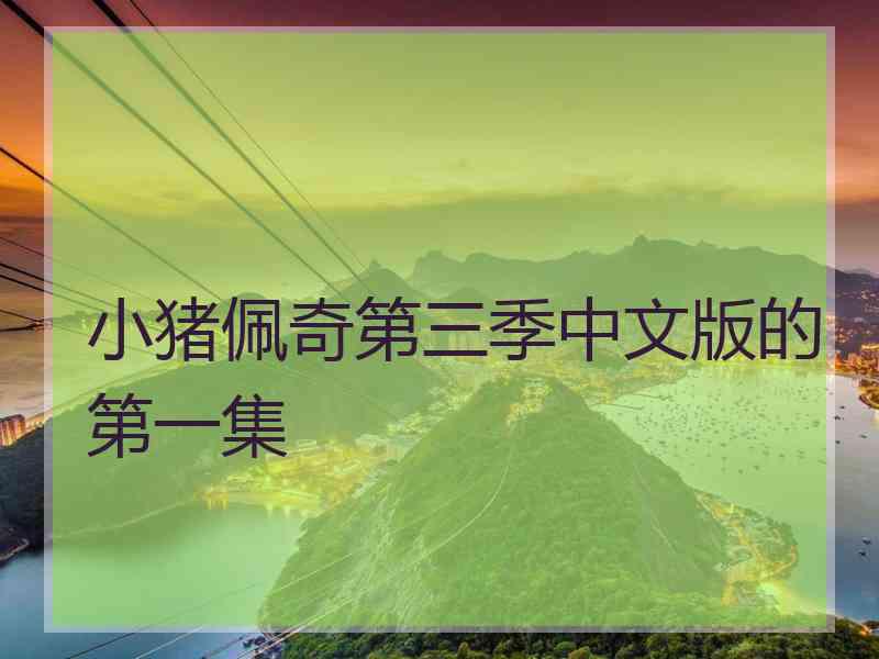 小猪佩奇第三季中文版的第一集