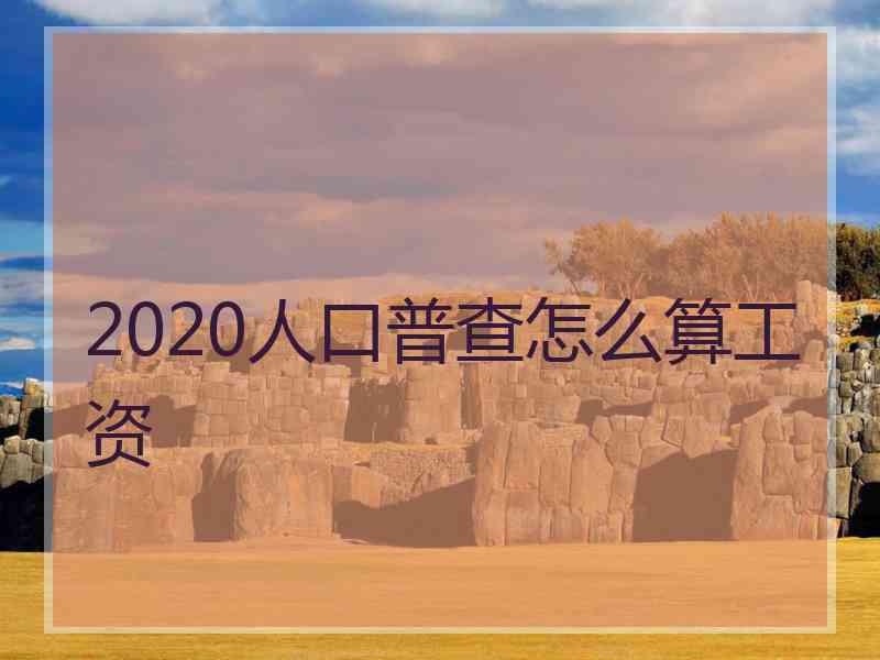 2020人口普查怎么算工资