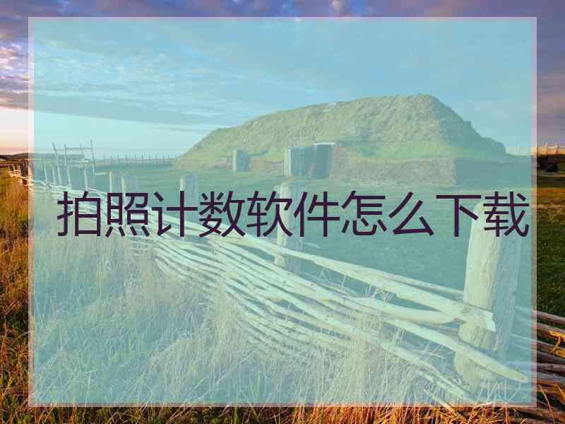拍照计数软件怎么下载
