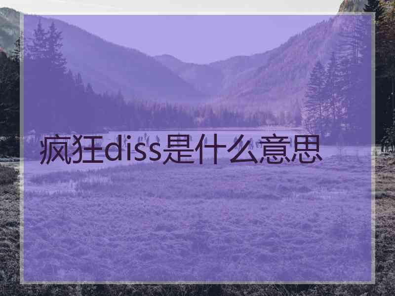 疯狂diss是什么意思