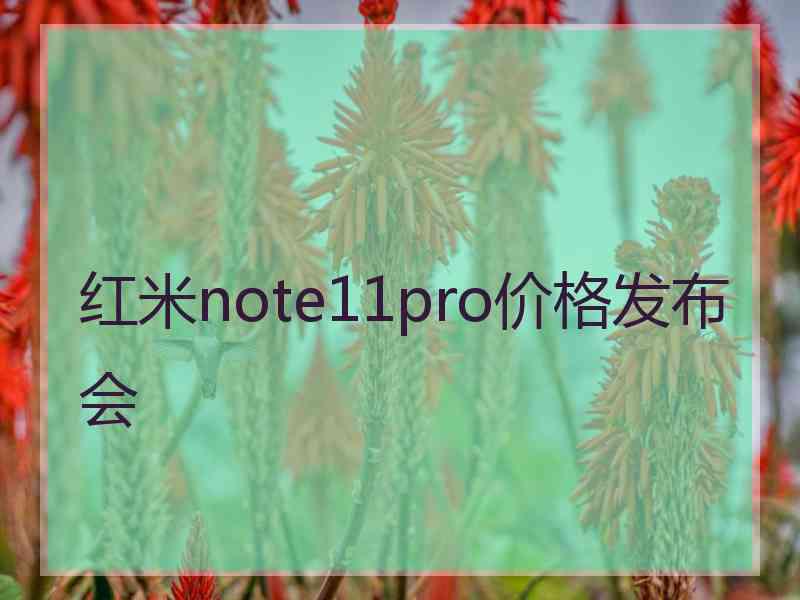 红米note11pro价格发布会