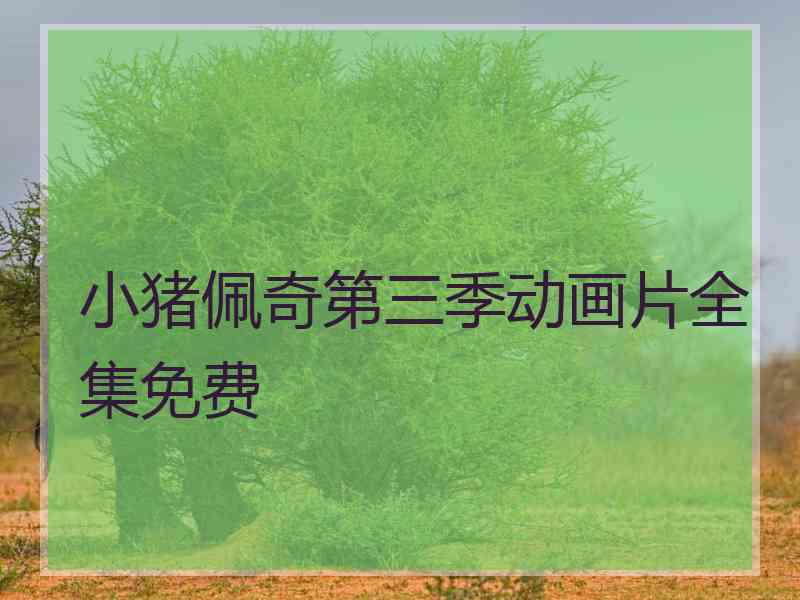 小猪佩奇第三季动画片全集免费