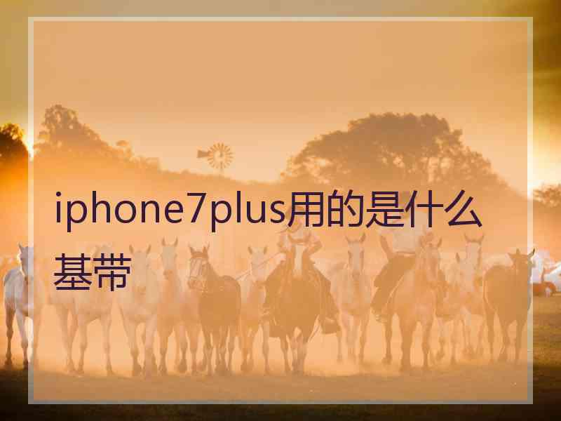 iphone7plus用的是什么基带