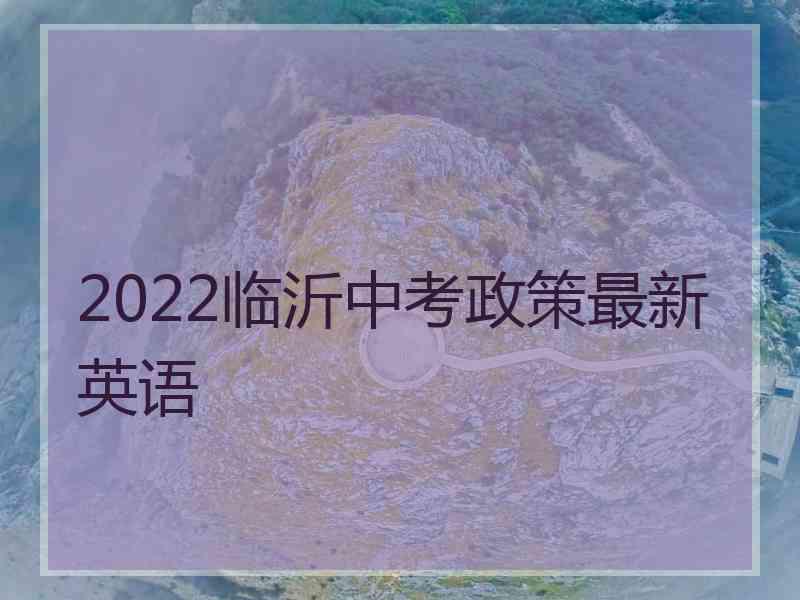 2022临沂中考政策最新英语