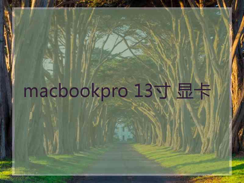 macbookpro 13寸 显卡