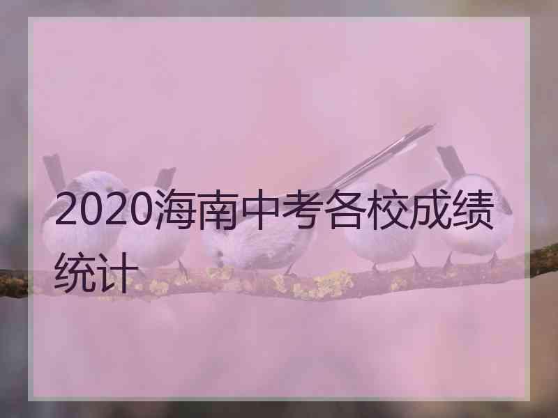 2020海南中考各校成绩统计