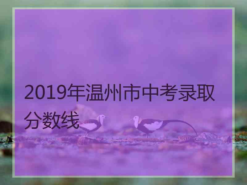 2019年温州市中考录取分数线
