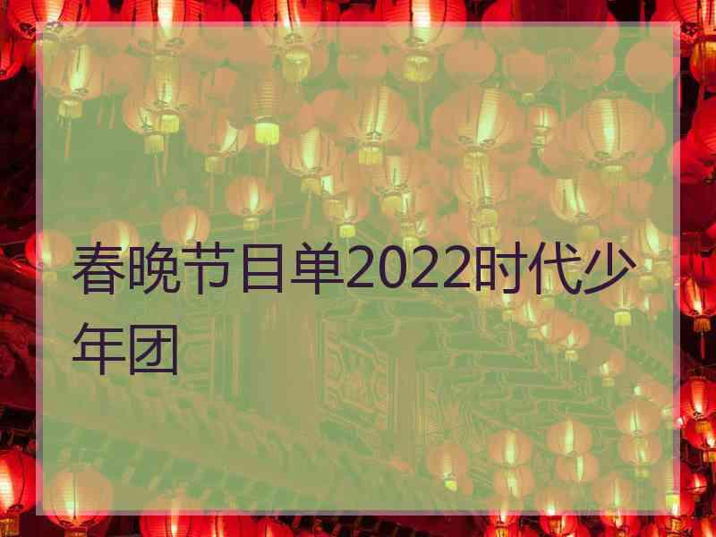 春晚节目单2022时代少年团