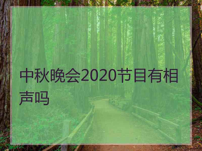 中秋晚会2020节目有相声吗