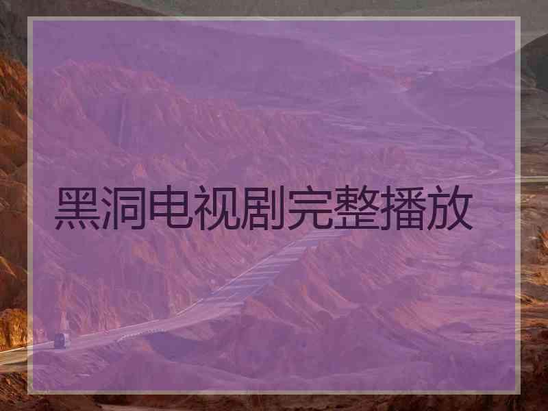黑洞电视剧完整播放