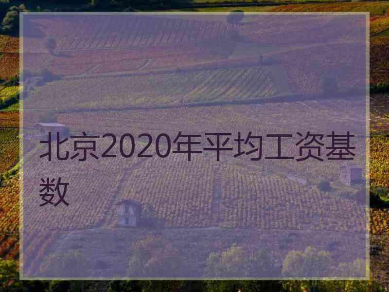 北京2020年平均工资基数