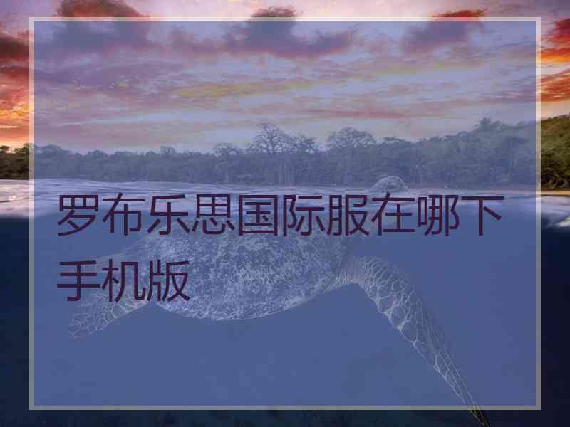 罗布乐思国际服在哪下手机版