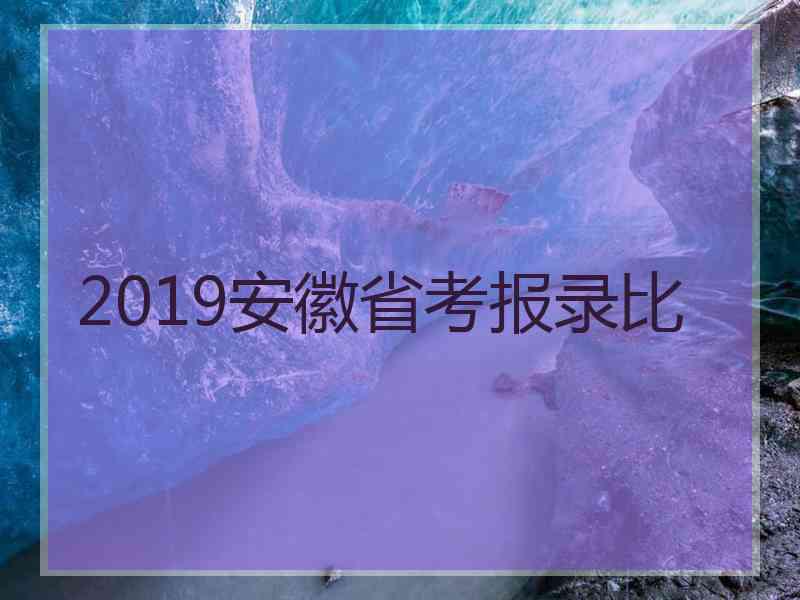 2019安徽省考报录比