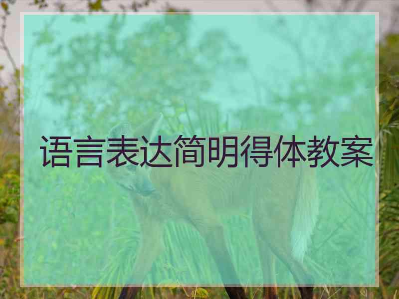 语言表达简明得体教案
