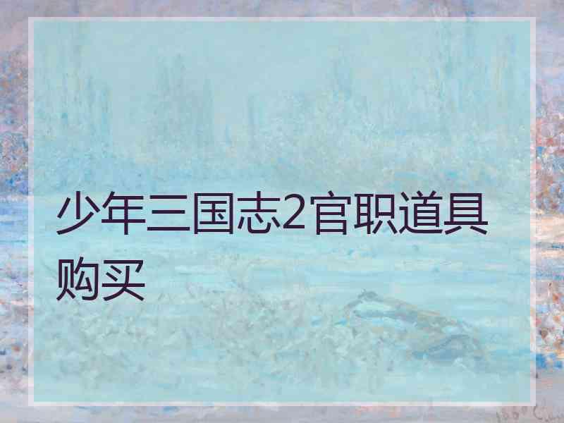 少年三国志2官职道具购买