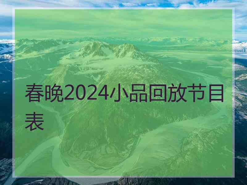 春晚2024小品回放节目表