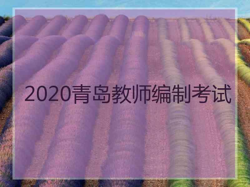 2020青岛教师编制考试