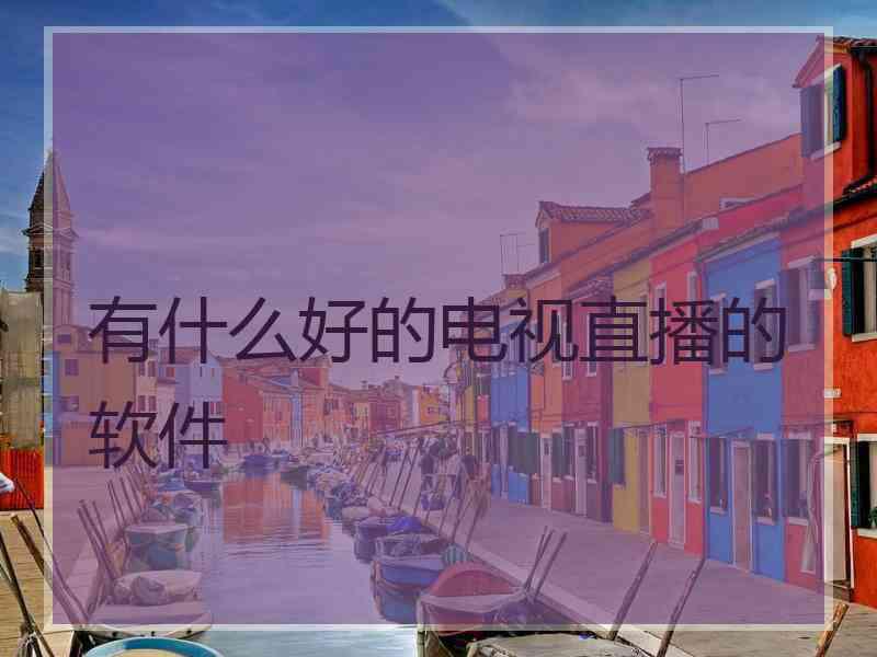 有什么好的电视直播的软件