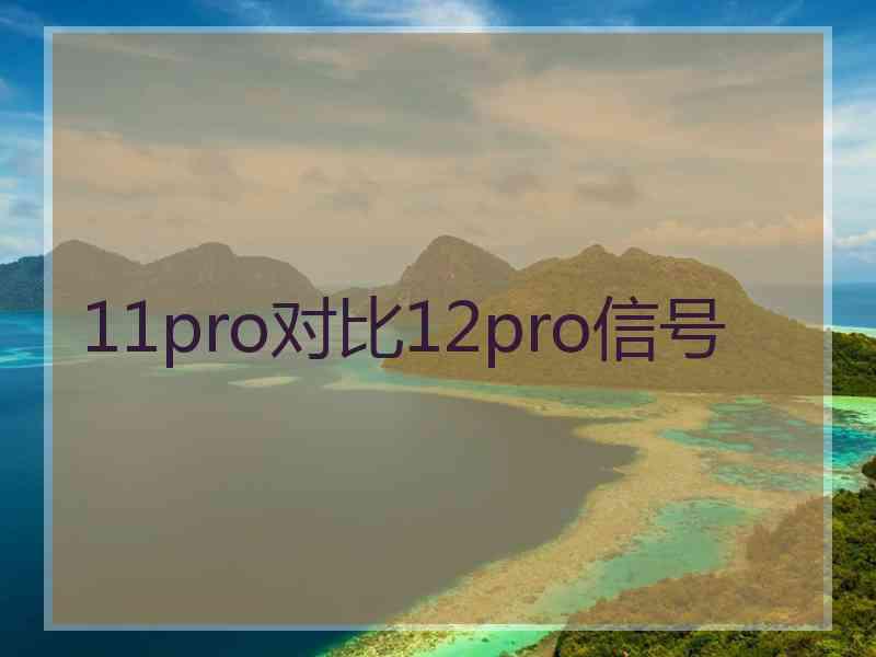 11pro对比12pro信号
