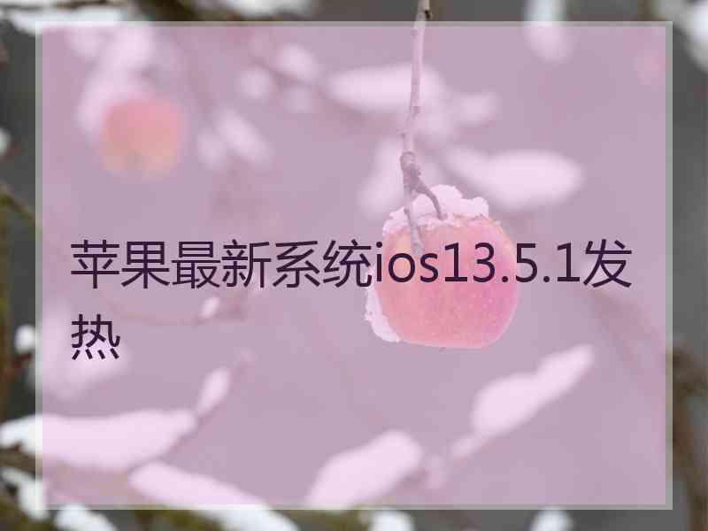 苹果最新系统ios13.5.1发热