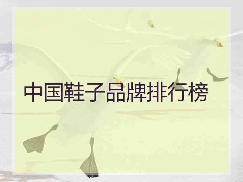 中国鞋子品牌排行榜