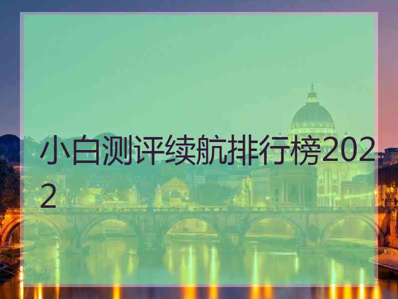 小白测评续航排行榜2022