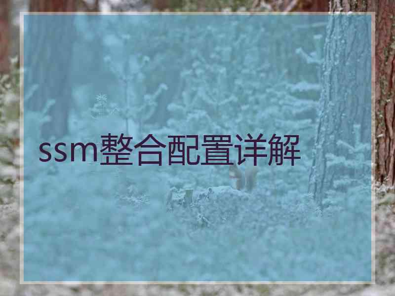 ssm整合配置详解