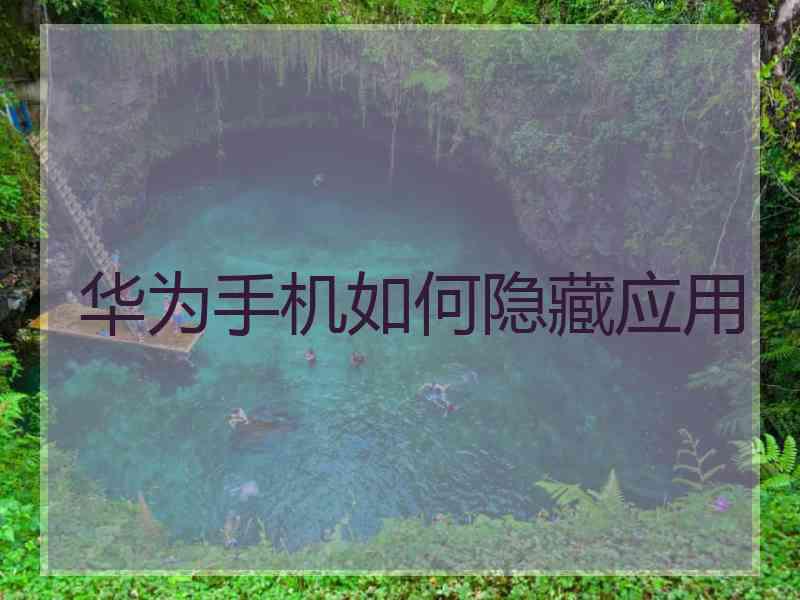 华为手机如何隐藏应用
