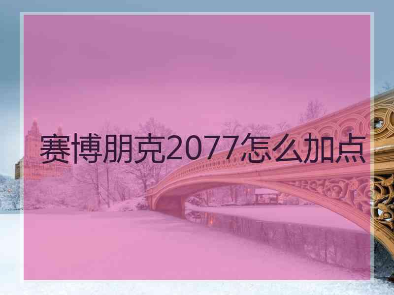 赛博朋克2077怎么加点