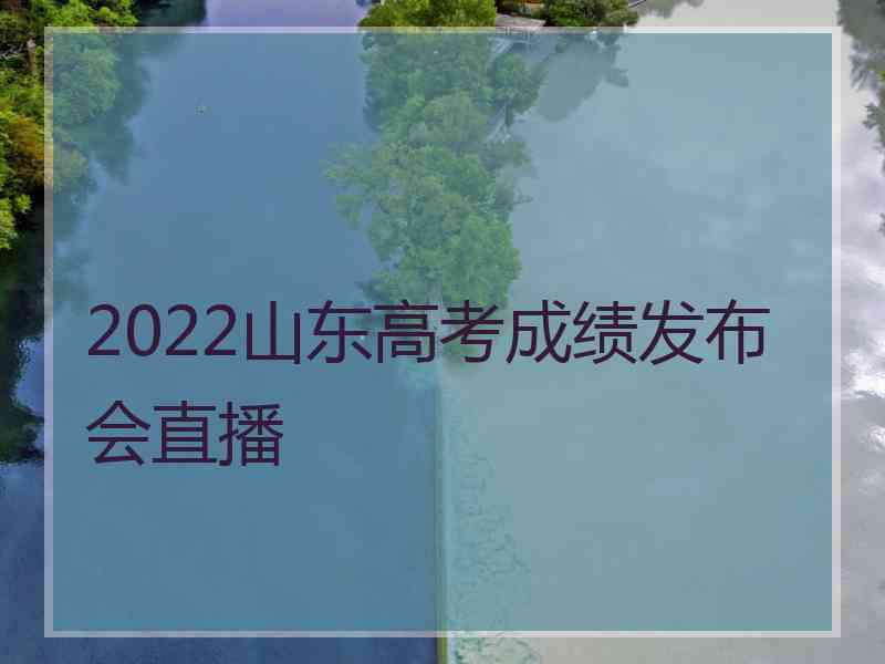 2022山东高考成绩发布会直播