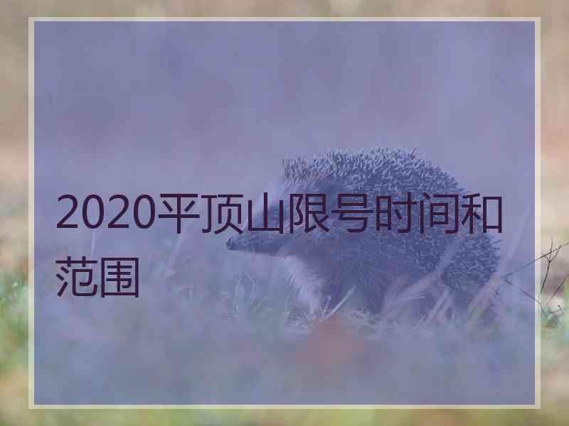 2020平顶山限号时间和范围