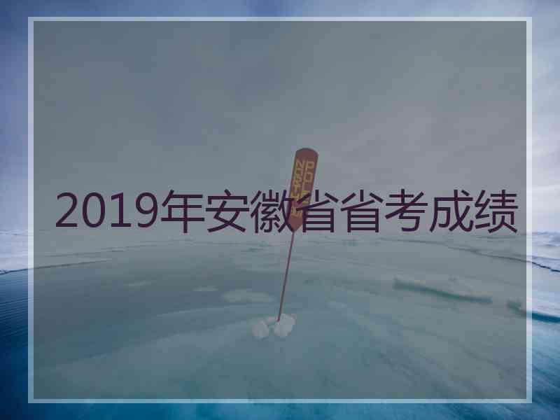 2019年安徽省省考成绩
