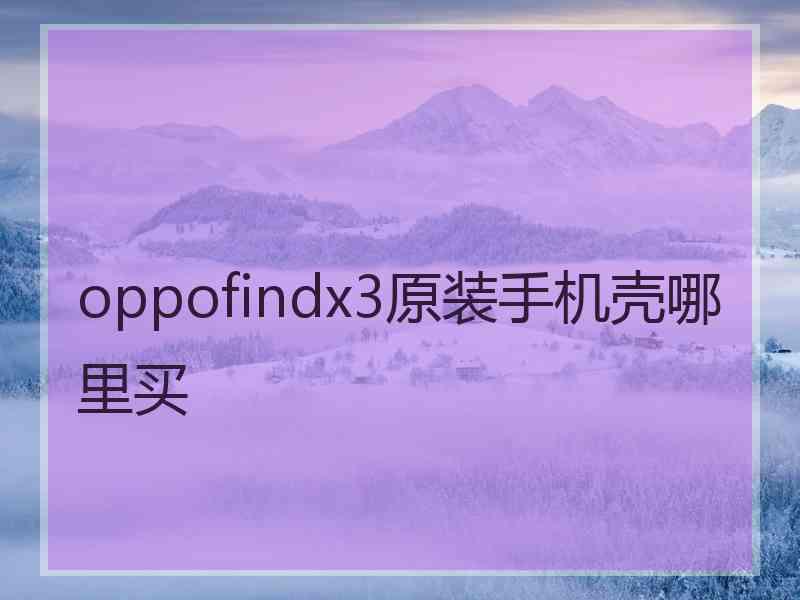 oppofindx3原装手机壳哪里买