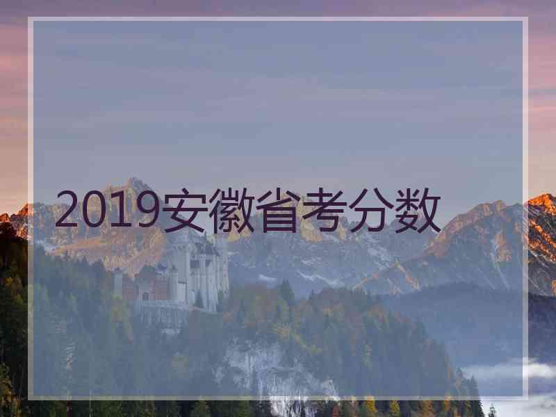 2019安徽省考分数