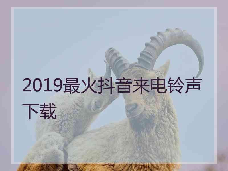 2019最火抖音来电铃声下载