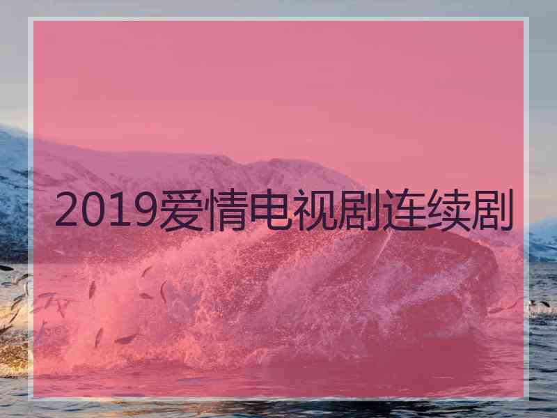2019爱情电视剧连续剧