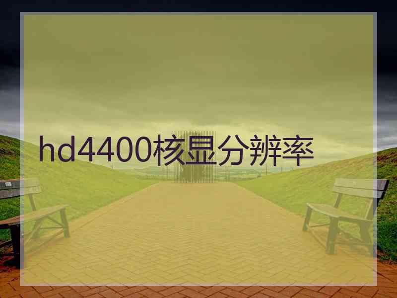 hd4400核显分辨率