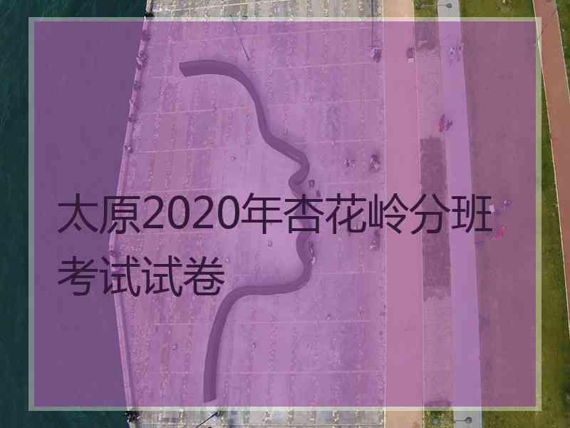太原2020年杏花岭分班考试试卷