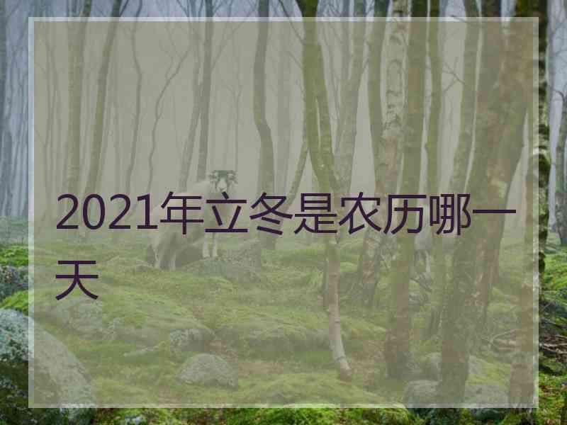 2021年立冬是农历哪一天
