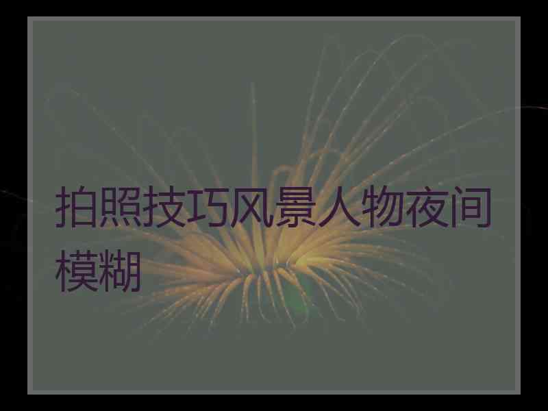 拍照技巧风景人物夜间模糊