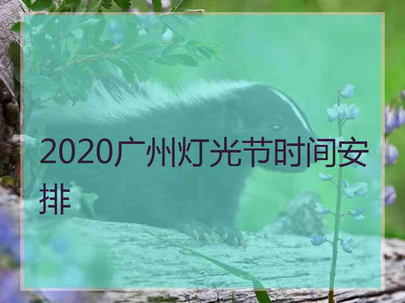 2020广州灯光节时间安排