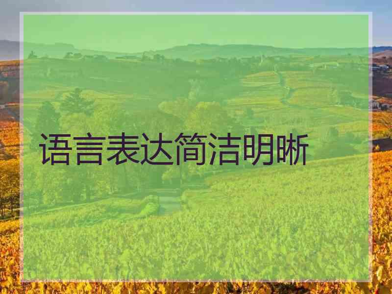 语言表达简洁明晰