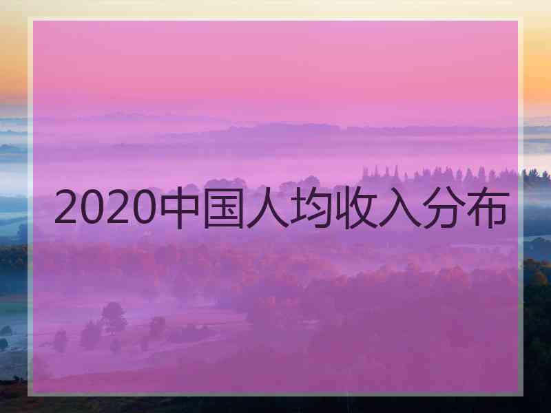 2020中国人均收入分布