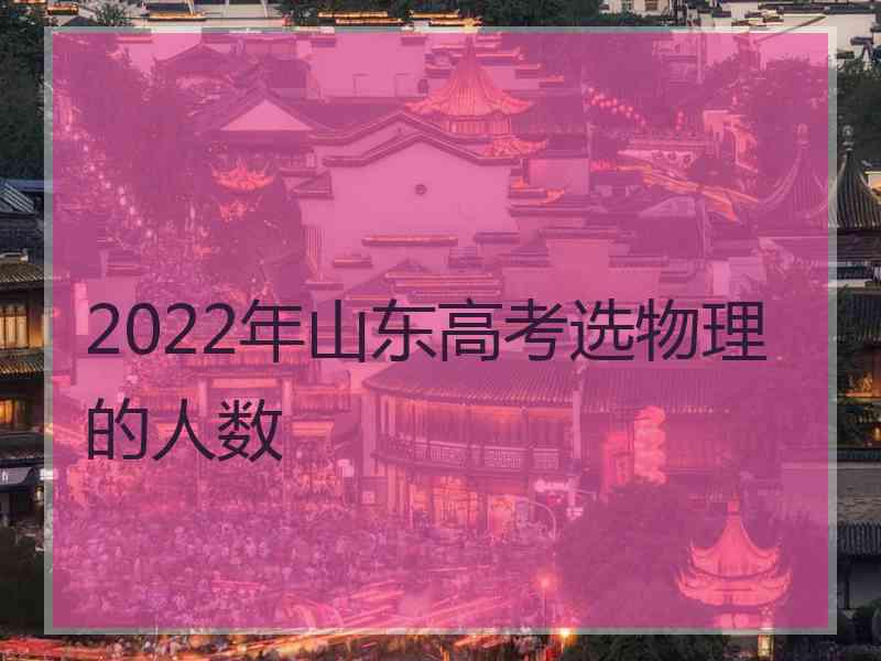 2022年山东高考选物理的人数