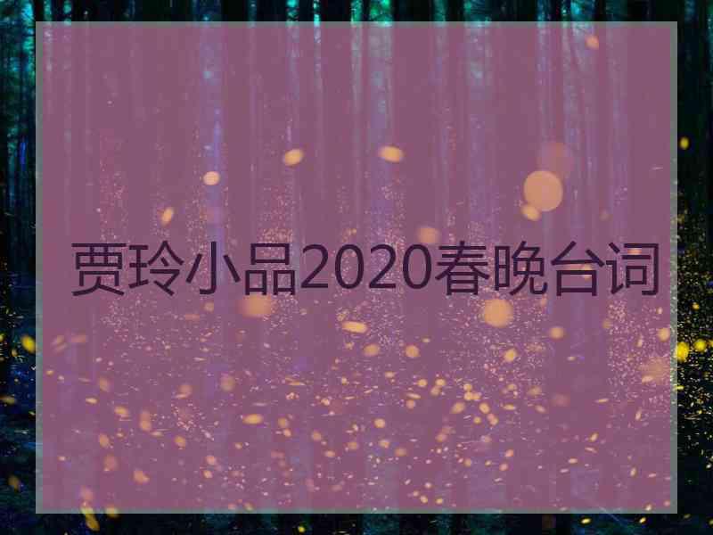 贾玲小品2020春晚台词