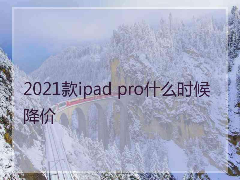 2021款ipad pro什么时候降价