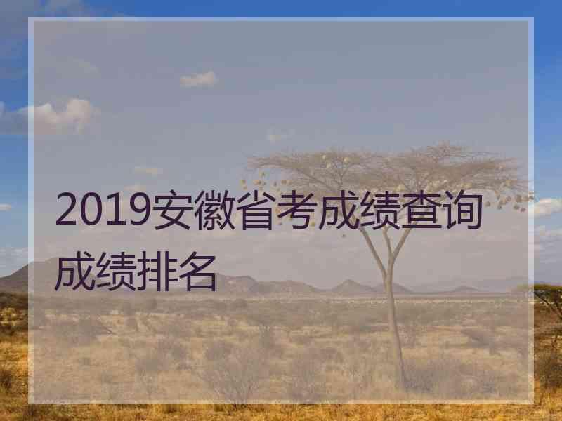 2019安徽省考成绩查询成绩排名