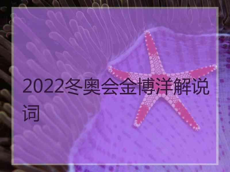 2022冬奥会金博洋解说词