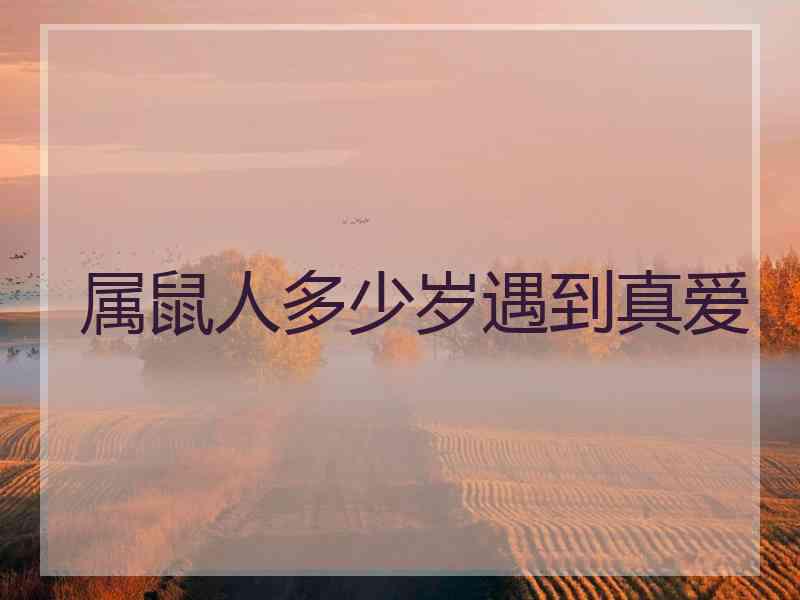 属鼠人多少岁遇到真爱