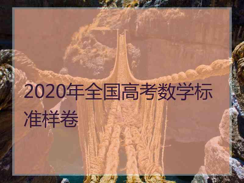 2020年全国高考数学标准样卷